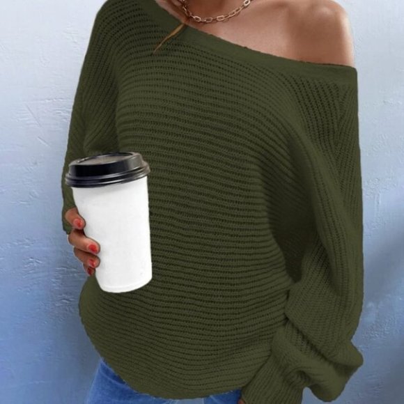 Cozy open tie back knit sweater top dusty GREEN - Picture 3 of 6